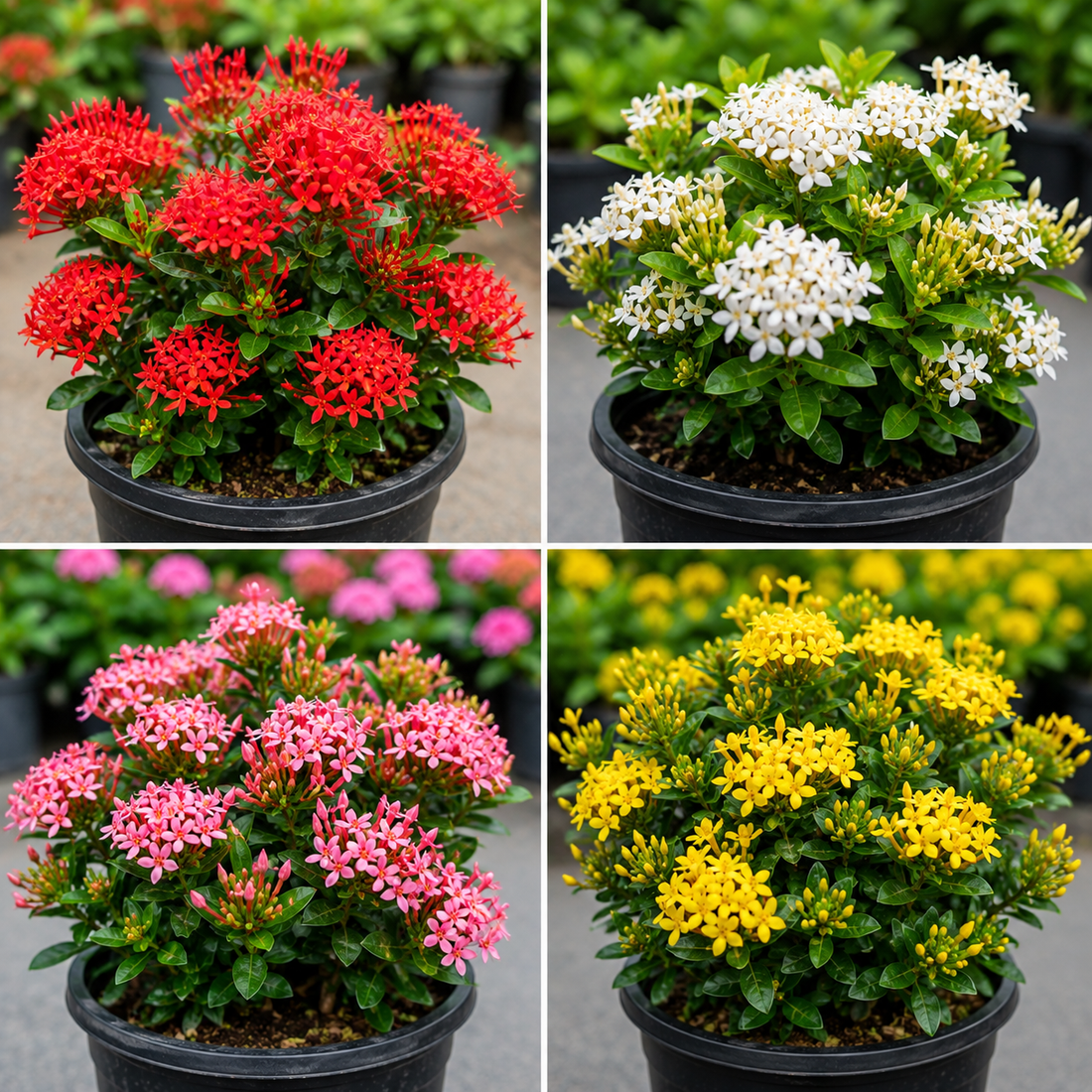 Miniature Thechi Combo of 3- Ixora Miniature Combo- Thechi-chethi-ixora