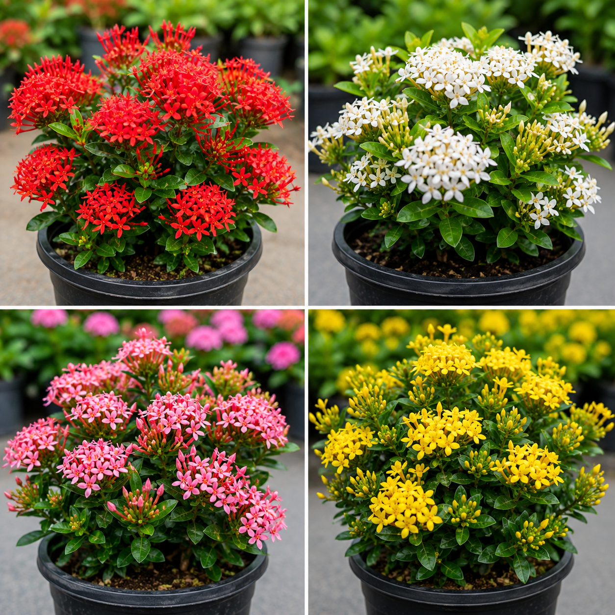 Miniature Thechi Combo of 3- Ixora Miniature Combo- Thechi-chethi-ixora